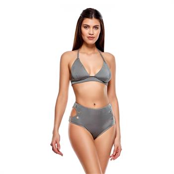 Louren geniş üçgen retro bikini - gri