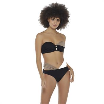 Eros sabit silikonlu straplez bikini - siyah