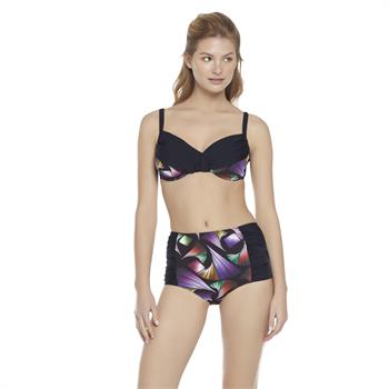 Eros sabit silikonlu retro minimizer bikini - siyah