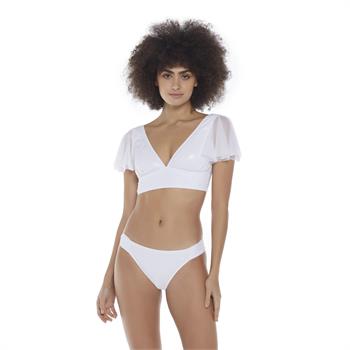 Eros geniş üçgen parlak tüllü bikini - beyaz