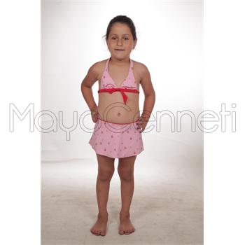 Sunsurf geniş üçgen etekli kız çocuk bikini - pembe
