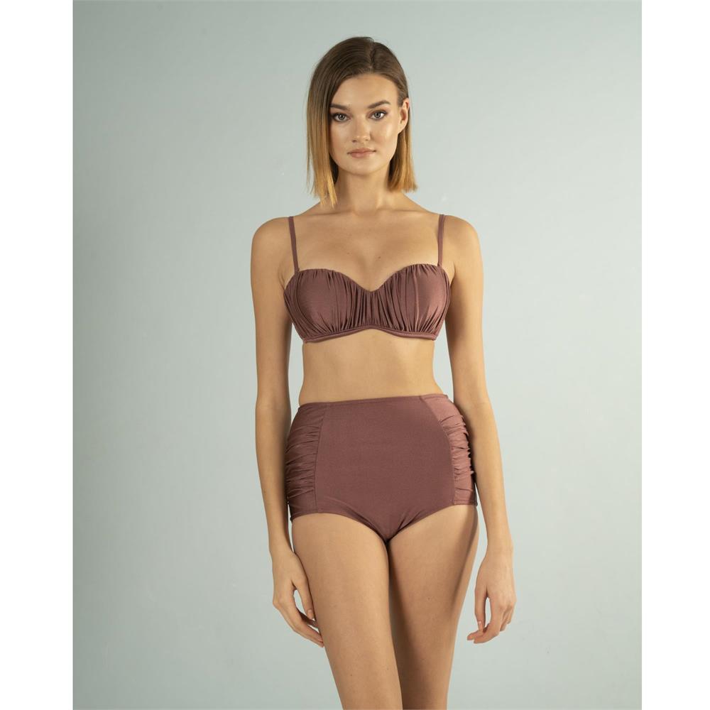 Estiva straplez çıkabilen silikonlu retro bikini bordo U14683007