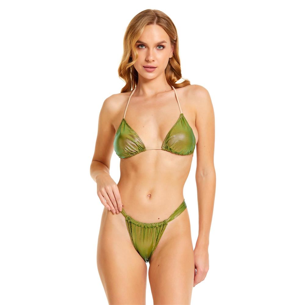 Argento küçük üçgen parlak bikini