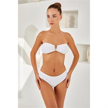 Lapıeno straplez bikini - beyaz