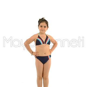 Azra küçük üçgen kız çocuk bikini - lacivert