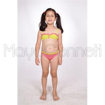 2014 DAGİ Straplez Fırfırlı Kız Çocuk Bikini