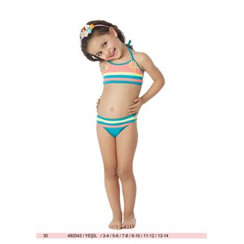 Sunset yüzücü kız çocuk bikini - mavi