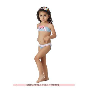Sunset straplez kız çocuk bikini - buz mavi