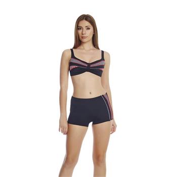 Dagi toplayıcı şortlu bikini - siyah