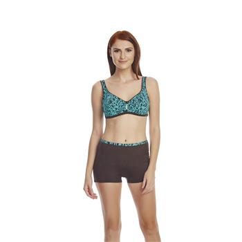 Dagi toplayıcı şortlu bikini - kahverengi